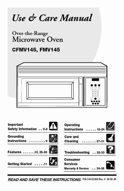 Frigidaire Microwave Oven CFMV145-page_pdf